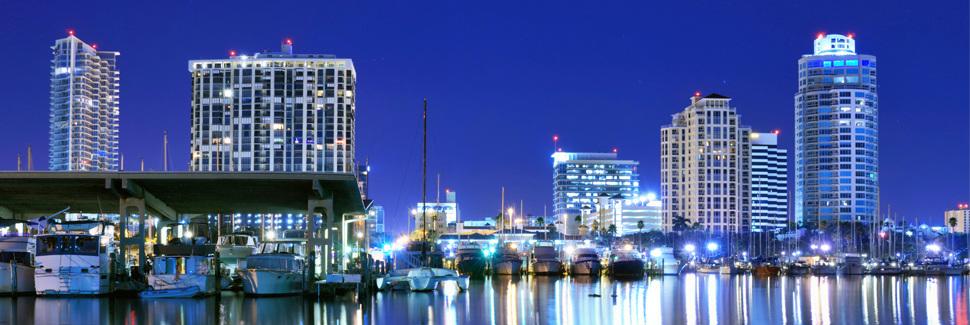 St. Petersburg, Florida skyline at night